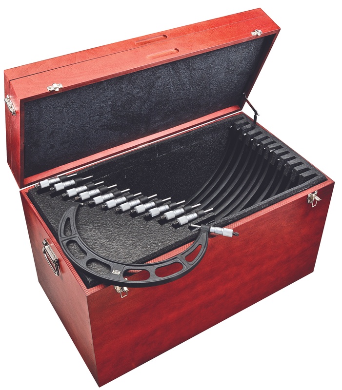 Picture of Starrett S436Mfxrlz Outside Micrometer Set, 300-600mm, 0.01mm Grads