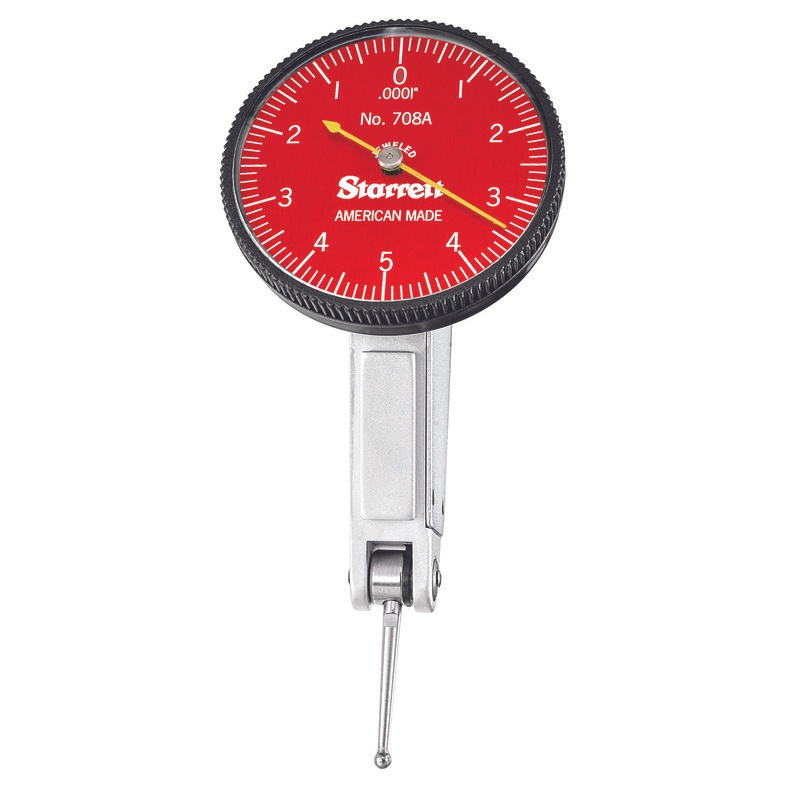 Picture of Starrett R708Az Dial Test Indicator With Dovetail, .010" Range, 0-5-0 Dial Face, .0001" Graduations