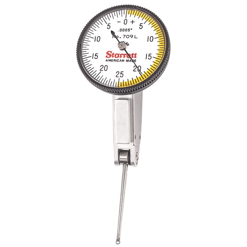 Picture of Starrett 709Alz Dial Test Indicator With Dovetail, .050" Range, 0-25-0 Dial Face, .0005" Graduations
