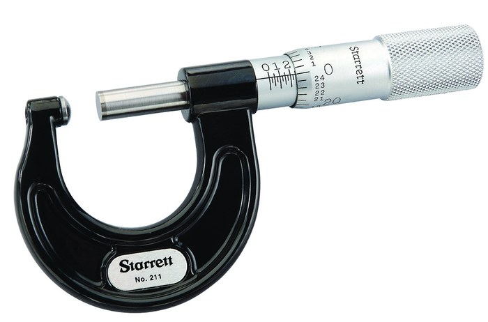 Picture of Starrett 211Xp Outside Micrometer, Rounded Anvil, 0-1"