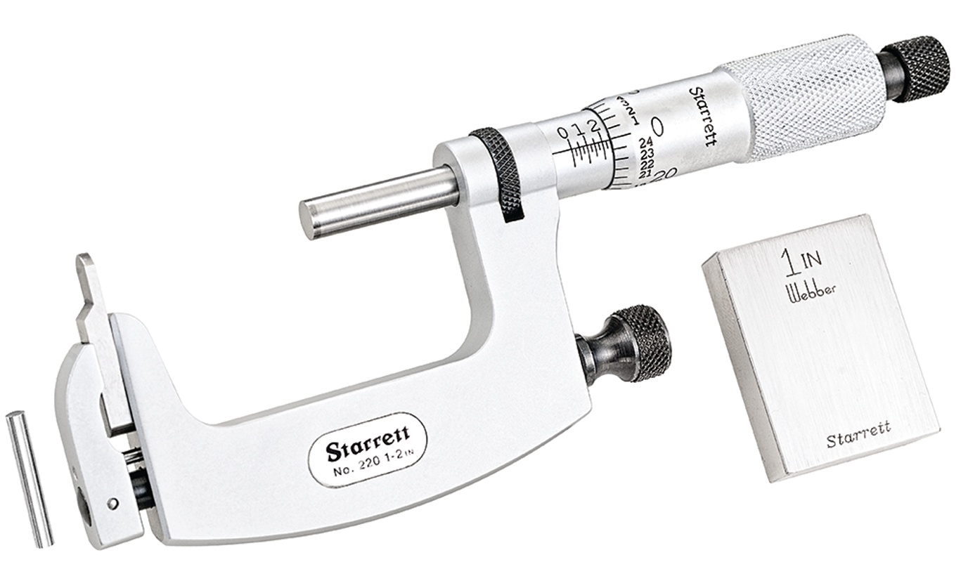 Picture of Starrett 220Xrl-2 Micrometer Anvil Micrometer, Multi-Anvil, 1-2"