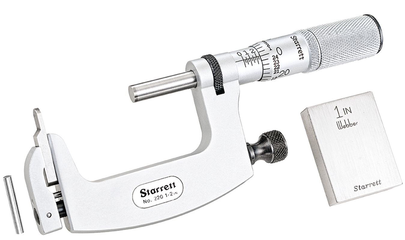 Picture of Starrett 220Xfl-2 Micrometer Anvil Micrometer, Multi-Anvil, 1-2"
