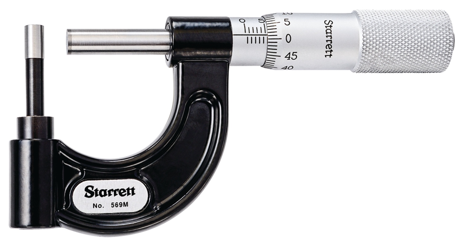 Picture of Starrett 569Maxp Tube Micrometer, 0-25mm, 0.01mm Grad
