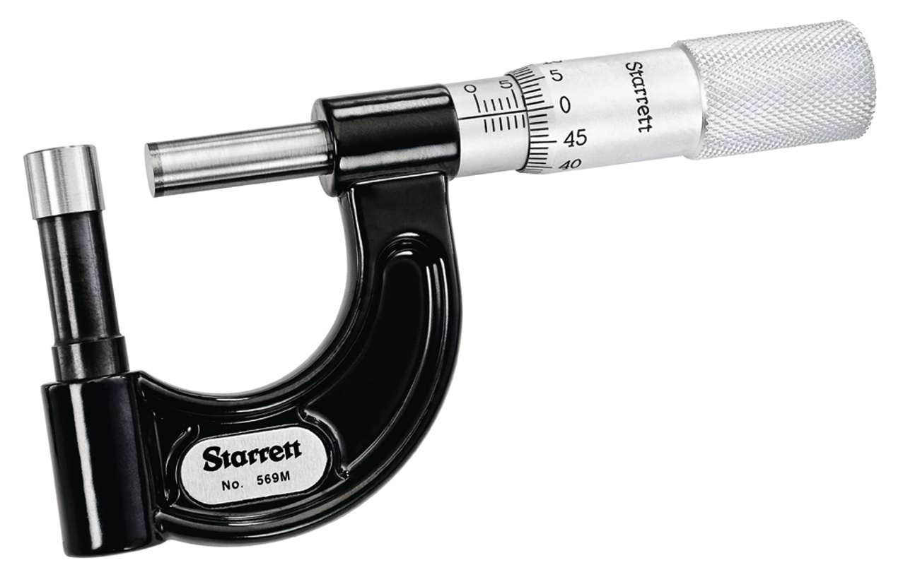 Picture of Starrett 569Mbxp Tube Micrometer, 0-25mm, 0.01mm Grad