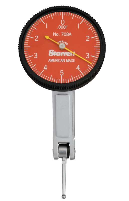 Picture of Starrett R708Acz W/Slc Dial Test Indicator With Dovetail, .010" Range, 0-5-0 Dial Face, .0001" Graduations, With Attachments, Case, Slc