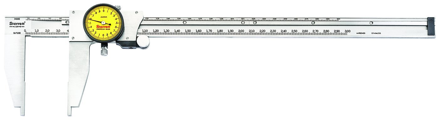 Picture of Starrett 120MB-300 W/SLC Dial Caliper, 0-300mm, With Standard Letter Of Certification, With Long NIB Jaws