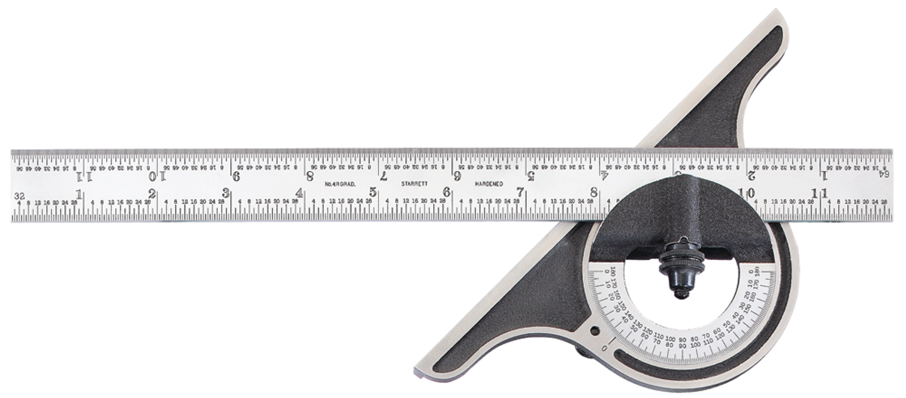 Picture of Starrett C12-12-4R W/Slc Bevel Protractor, With Standard Letter Of Certification, 12", Non Reversible