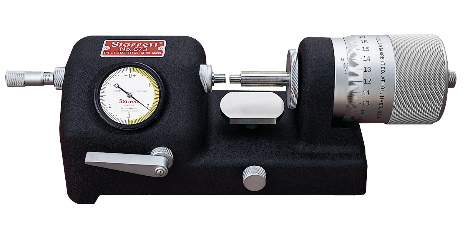 Picture of Direct-Reading Bench Micrometer, Speeder Thimble, Carbide Anvil, 0-2" Range