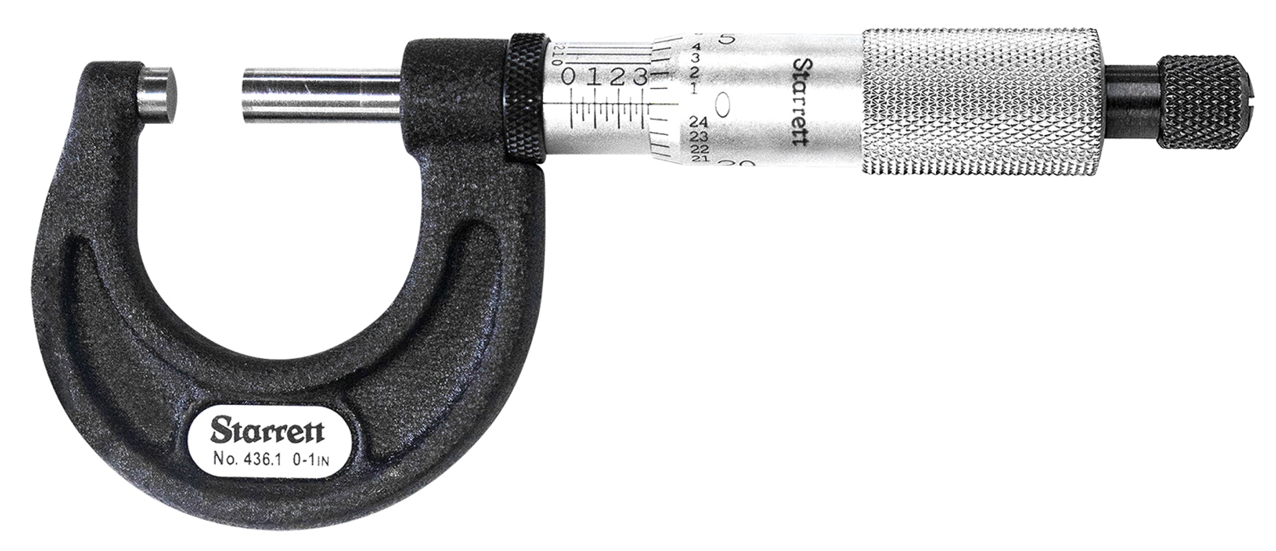 Picture of Starrett T436.1Xrl-1 W/Slc Outside Micrometer With Standard Letter Of Certification, 0-1", .0001" Grads
