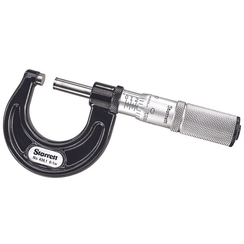 Picture of Starrett T436.1Xfl-1 W/Slc Outside Micrometer With Standard Letter Of Certification, 0-1", .0001" Grads
