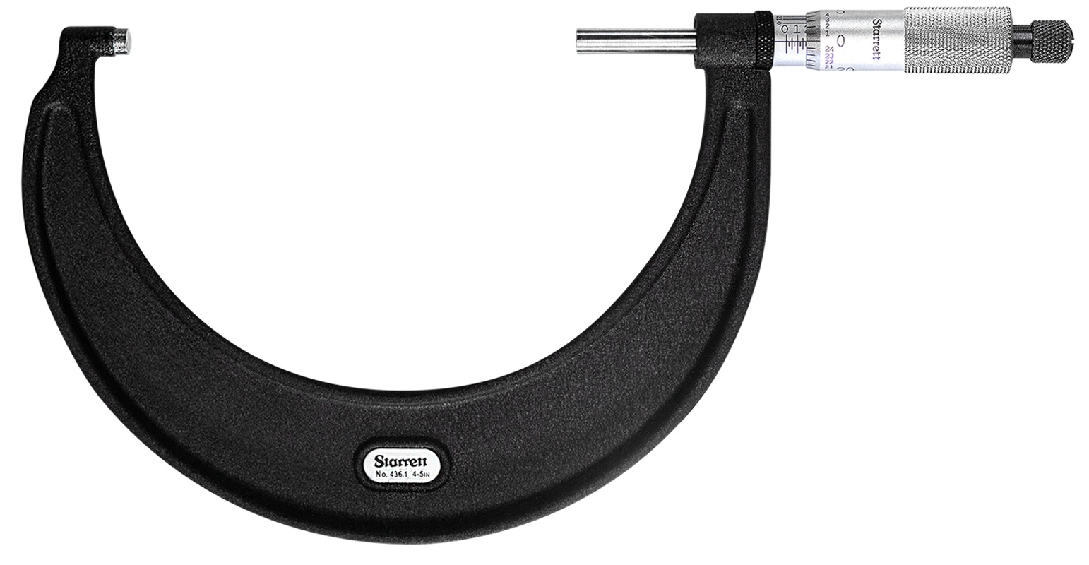 Picture of Starrett T436.1Xrl-5 W/Slc Outside Micrometer, 4-5", With Standard Letter Of Certification0001" Grads