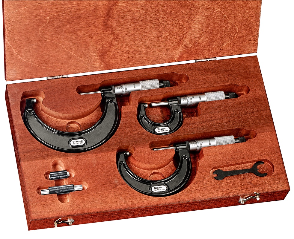 Picture of Starrett St436.1Axrlz Outside Micrometer Set, 0-3", .0001" Grads
