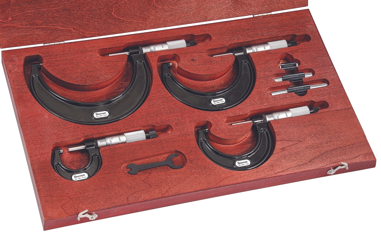 Picture of Starrett St436.1Bxrlz Outside Micrometer Set, 0-4", .0001" Grads