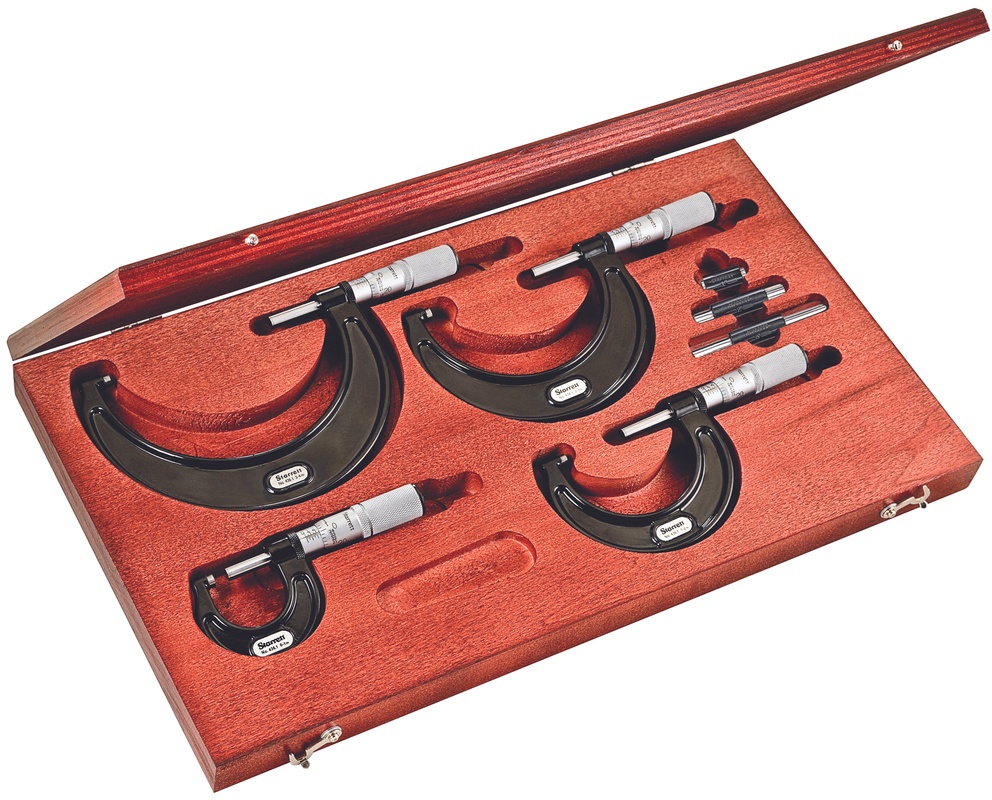 Picture of Starrett St436.1Bxflz Outside Micrometer Set, 0-4", .0001" Grads
