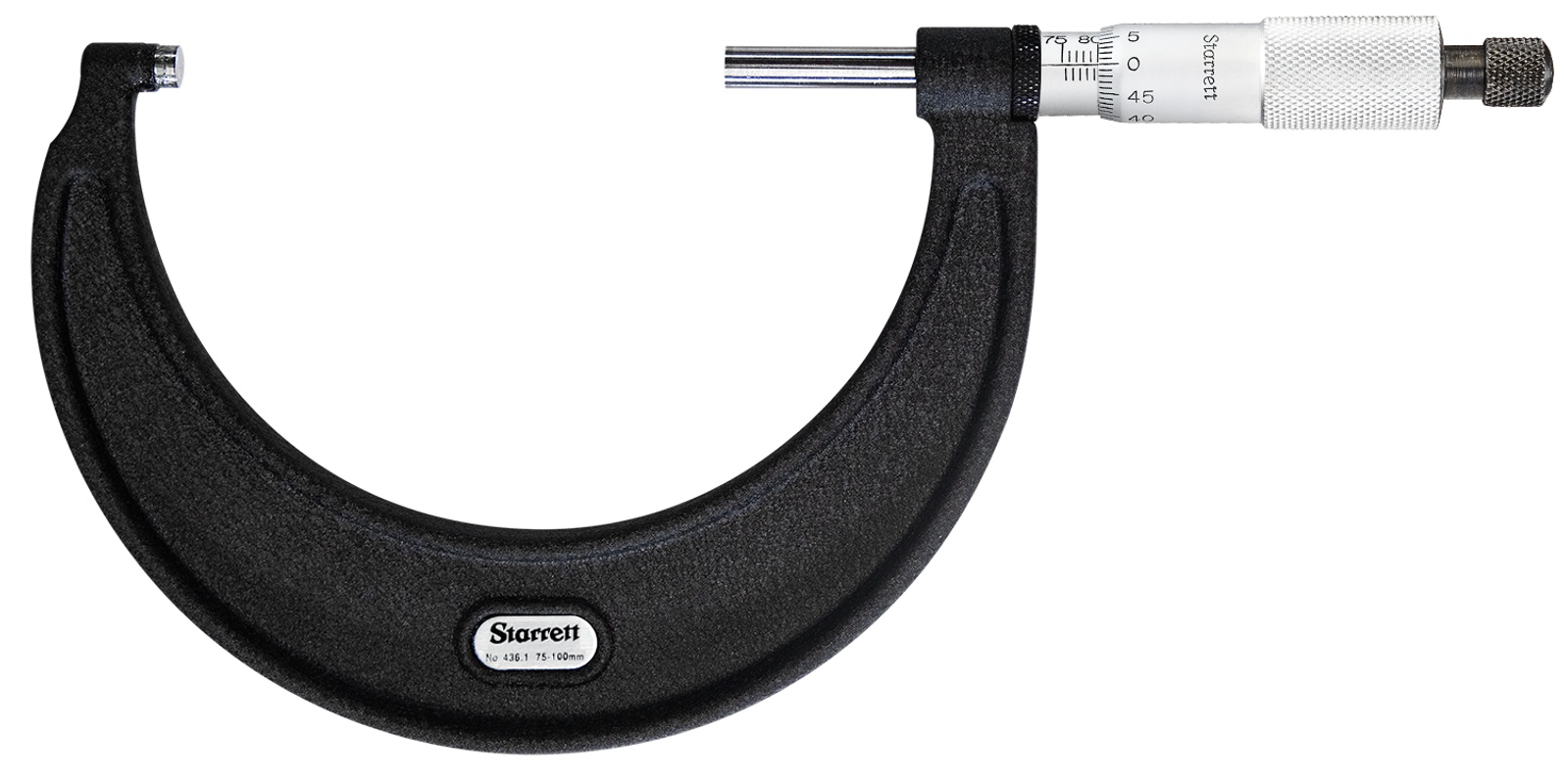 Picture of Starrett 436.1Mxrl-100 Outside Micrometer, 75-100mm, 0.01mm Grads