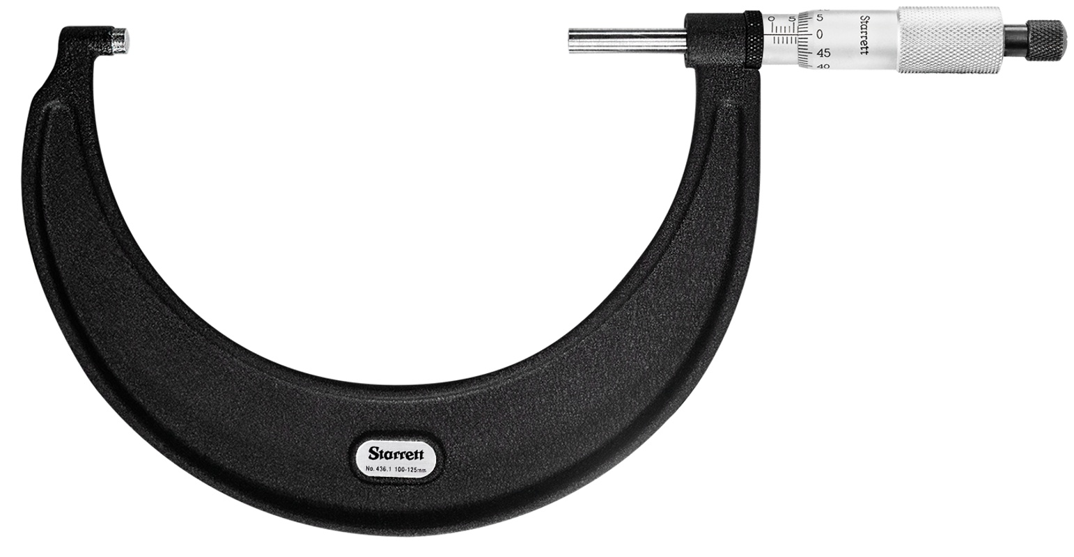 Picture of Starrett 436.1Mxrl-125 Outside Micrometer, 100-125mm, 0.01mm Grads