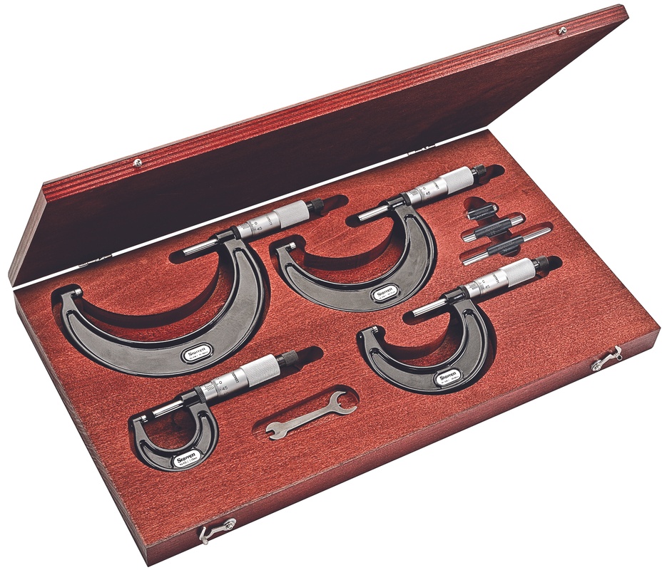Picture of Starrett S436.1Mbxrlz Outside Micrometer Set, 0-100mm, 0.01mm Grads