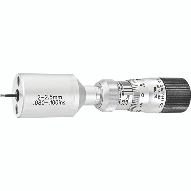 Picture of Starrett 78Mxtz-3 Inside Bore Gage Micrometer, 2.5-3mm, 0.0025mm, 0.009mm