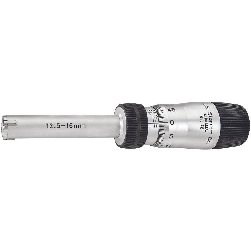 Picture of Starrett 78Mxtz-16 Inside Bore Gage Micrometer, 12.5-16mm, 0.005mm, 0.004mm