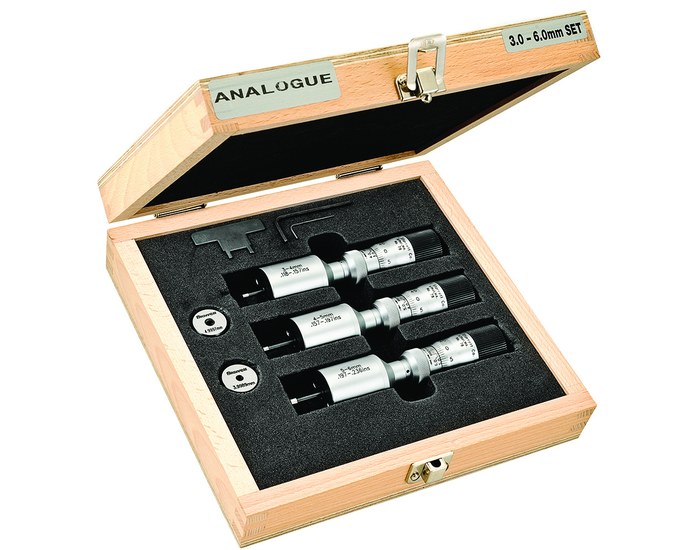 Picture of Starrett S78Mxtbz Inside Bore Gage Micrometer Set, 3-6mm, 0.0025mm