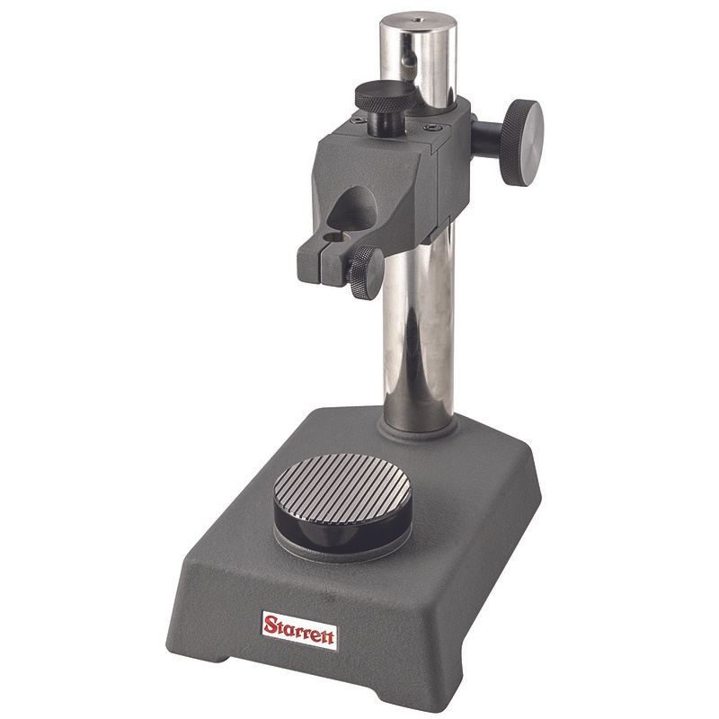Picture of Starrett 3672 Indicator Stand W/ Round Serrated Anvil, 3/8" Stem Hole, 8mm Bushing