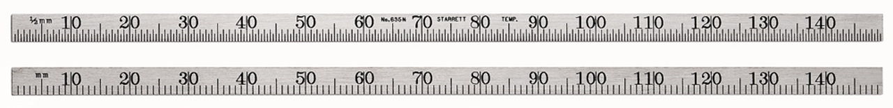 Picture of Starrett 635N-150 Steel Rule, Narrow, Spring-Tempered, 150mm, #35 Grads
