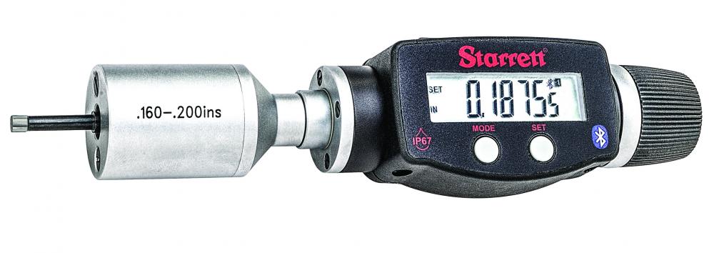 Picture of Starrett 770Bxtz-138 Electronic Digital Internal Micrometer With Bluetooth, Spc Output, .160-.200" Range, .00005" Res.