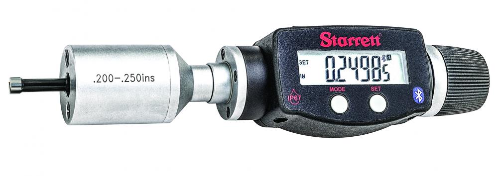 Picture of Starrett 770Bxtz-200 Electronic Digital Internal Micrometer With Bluetooth, Spc Output, .200-.250" Range, .00005" Res.