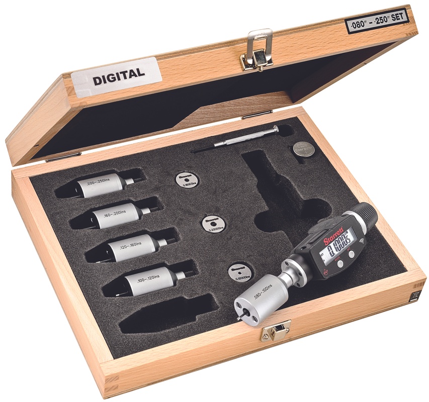 Picture of Starrett 786.1P-5 Electronic Internal Micrometer Set, 2-Point Contact (.080-.250" (2-6mm) Range) And Built-In Bluetooth