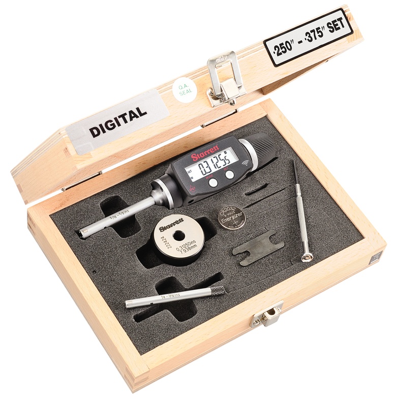 Picture of Starrett S770Bxtbz Electronic Internal Micrometer Set, 3-Point Contact (1/4-3/8" (6-10mm) Range) And Built-In Bluetooth