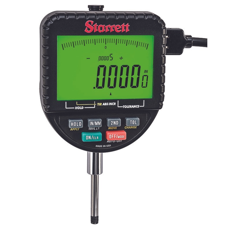 Picture of Starrett 2700-800 Backlight Electronic Indicator, 1"/25mm Range, .00005"/0.001mm Res., SPC Output, 3/8" Stem Diameter