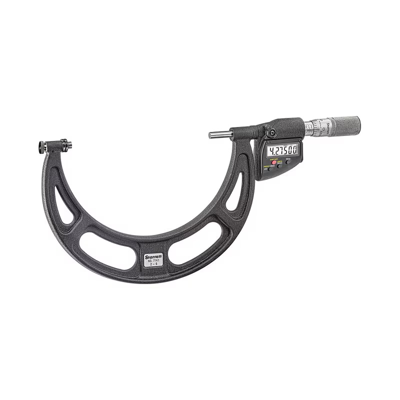 Picture of Starrett 714.1Aflz Digital Interchangeable Anvil Micrometer, Friction Thimble, Spc Output, .0001", 6-9" Range