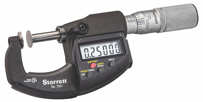 Picture of Digital Disc Type Micrometer, Friction Thimble, Spc Output, .00005", 0-1" Range