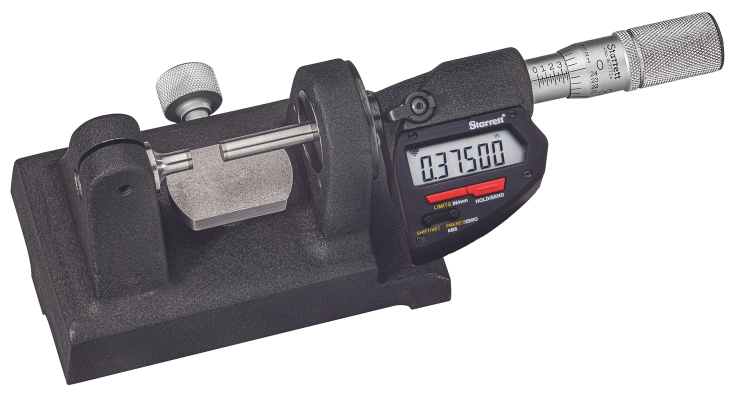 Picture of Digital Bench Micrometer, Friction Thimble, Carbide Anvil, Spc Output, .00005", 0-1" Range