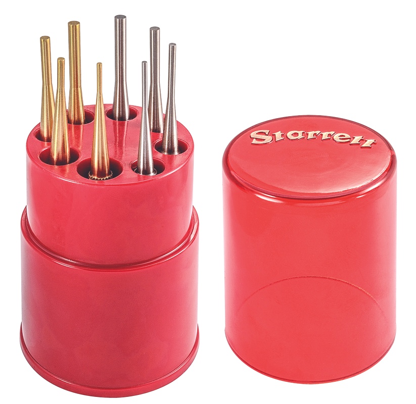 Picture of Starrett S565Wbs Steel & Brass Drive Pin Punch Set 1/16", 3/32", 1/8",5/32" In Round Plastic Case