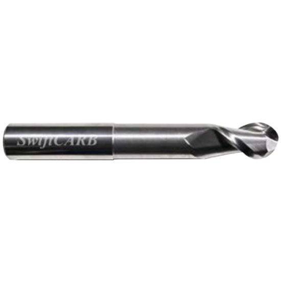 Picture of Swiftcarb AC10002DGTITB000 Dia 1 SH 1.00 LOC 1.2500 OAL10.00 End Mill Standard Flute Variable Helix Carbide Uncoated Single End Ball NoseBall
