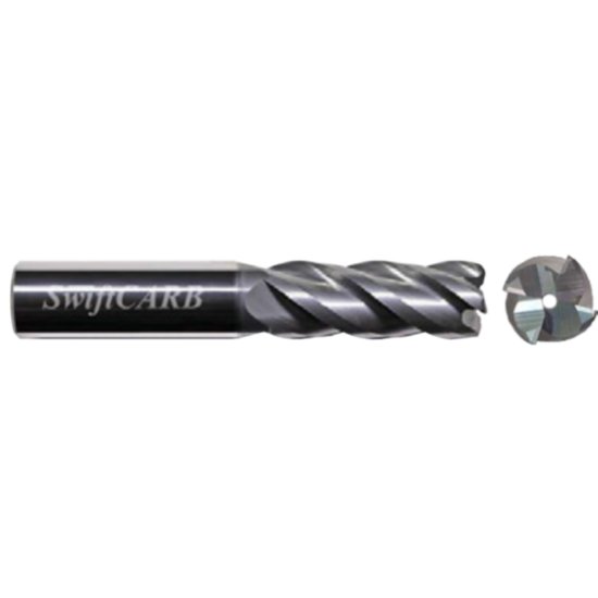 Picture of Swiftcarb XD12504R300RTC0M Dia 1-1/4 SH 1.2500 LOC 6.50 OAL9.00 End Mill Standard Flute Variable Helix Carbide AlTiN Single End Corner Radius0.0600 1.52mm