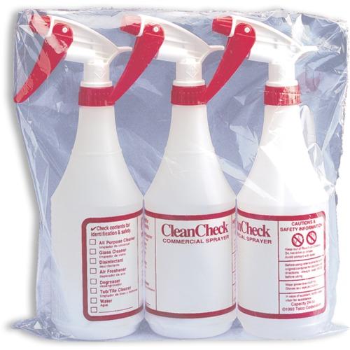 Picture of Tolco 800060 32Oz Spray Bottle Tolco® Cleancheck® 3 Pack - (32 Oz. Trigger Sprayers And Bottles)