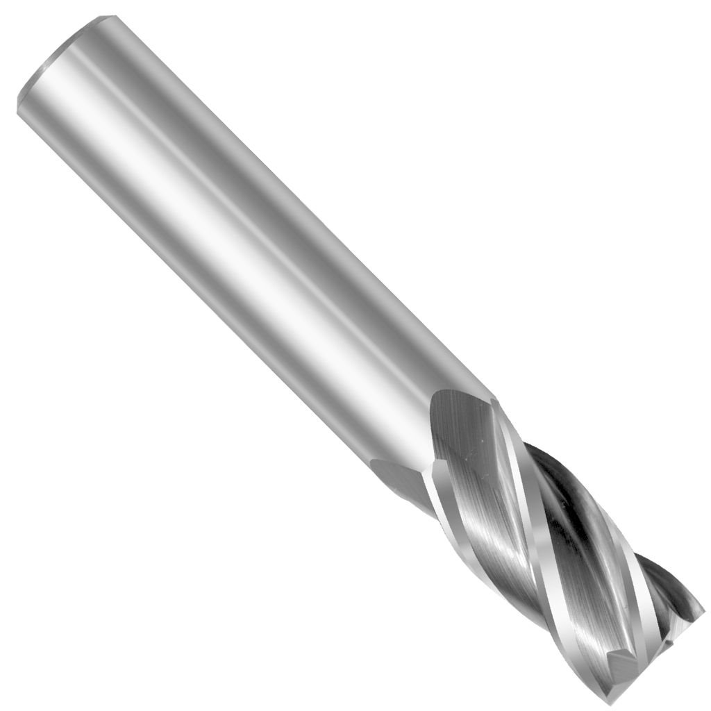 Picture of 4 Flute Solid Carbide Single End, TMX End Mill; 7/16" cutting diamter x 7/16" shank 1" (LOC) x 2-3/4" (OAL)