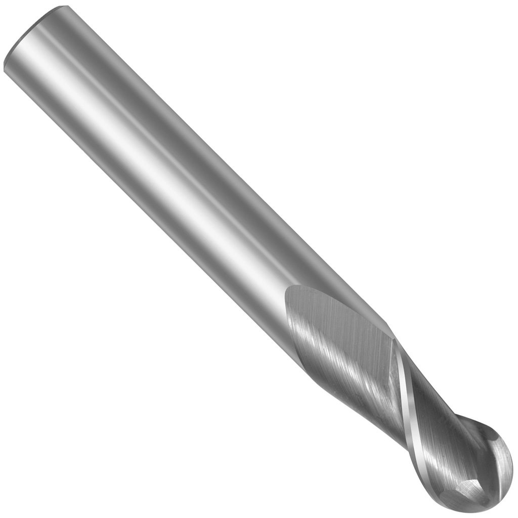 Picture of 2 Flute Solid Carbide Ball Nose Extra-Long Single End, TMX End Mill; 5/16" Dia x 5/16" shank x 1-1/2" (LOC) x 6" (OAL)