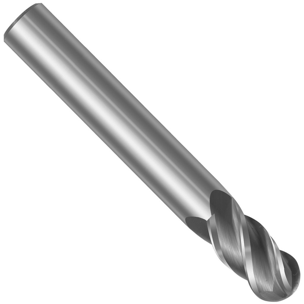 Picture of 4 Flute Solid Carbide Ball Nose Long Single End, TMX End Mill; 1/8" Dia x 1/8" shank x 3/4" (LOC) x 2-1/4" (OAL)
