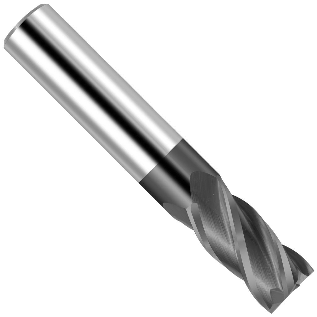 Picture of 4 Flute Solid Carbide Single End TiAlN coated, Metric TMX End Mill; 10 mm (.3937") Dia x 10 mm shank x 22 mm Length of cut (LOC) x 75 mm (OAL)