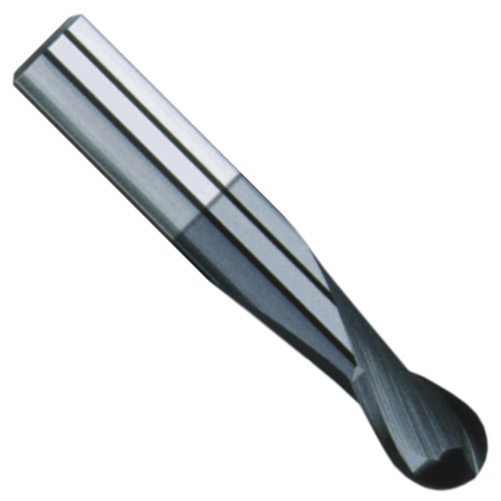 Picture of 2 Flute Solid Carbide Ball Nose Single End TiAlN coated, Metric TMX End Mill; 5 mm (.1968") Dia x 6 mm shank x 16 mm Length of cut (LOC) x 50 mm (OAL)