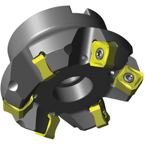 Picture of Toolmex Wn60 D3.00-A1.00/2.00-05-12, 3 Inch Diameter Trigon 5 Flute High Feed Indexable Face Mill For Wnmw 12 Inserts, Toolmex