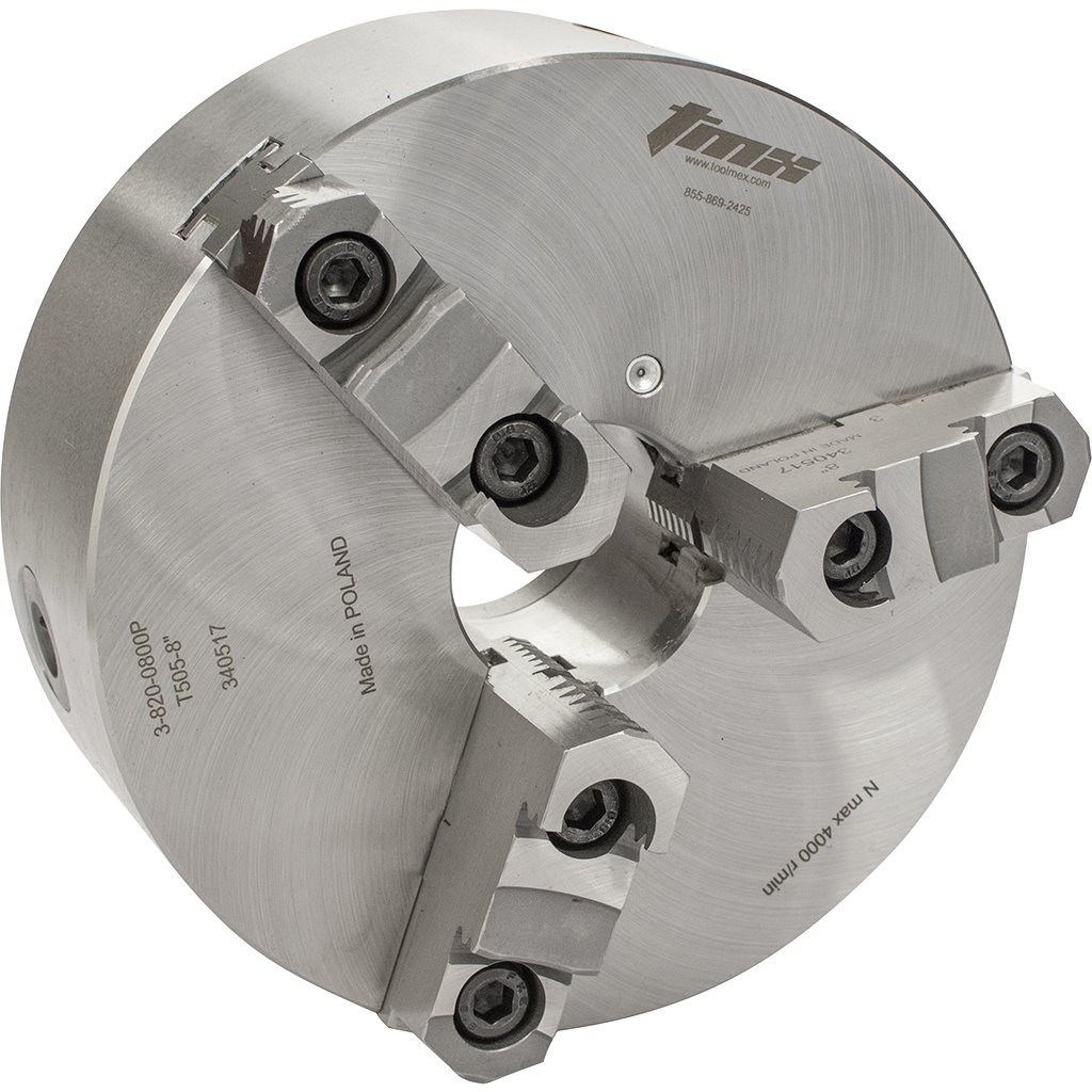 Picture of Toolmex 3-820-0500P Scroll Chuck .250 Bar Capacity 3 Jaws 4.9200 124.90mm Dia
