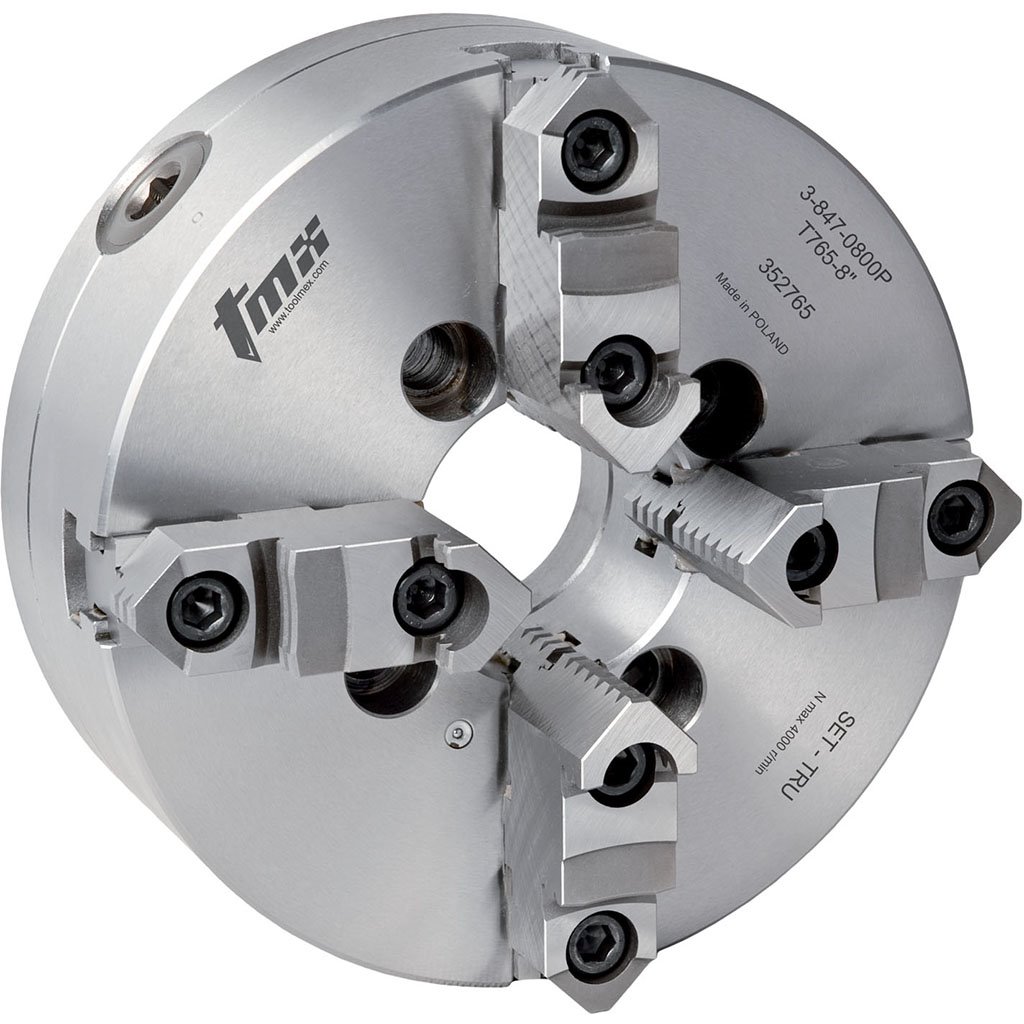 Picture of Toolmex 3-847-1000P Scroll Chuck .990 Bar Capacity 4 Jaws 9.8400 249.90mm Dia