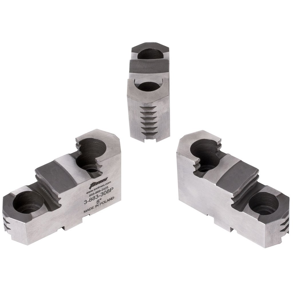 Picture of TMX American Tongue and Groove Jaw System, Hard Top Jaws for 3-819-1200P, Set of 3 Pcs, TMX by Toolmex