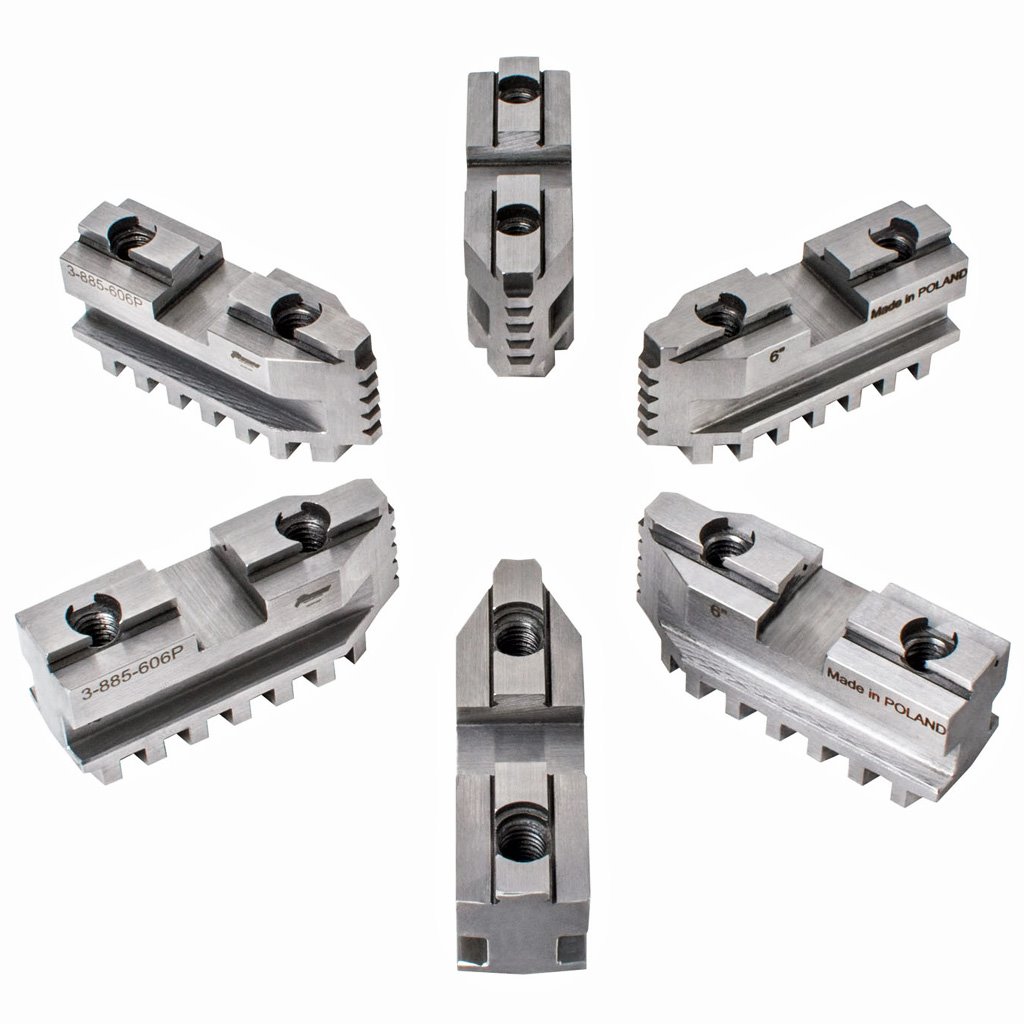 Picture of Master Jaws for Scroll Oil Country Chucks, 25in with 281-275-320mm Thru Hole, Imperial Style with 3/4-10 threads, 3 Piece Set, TMX Made in Europe