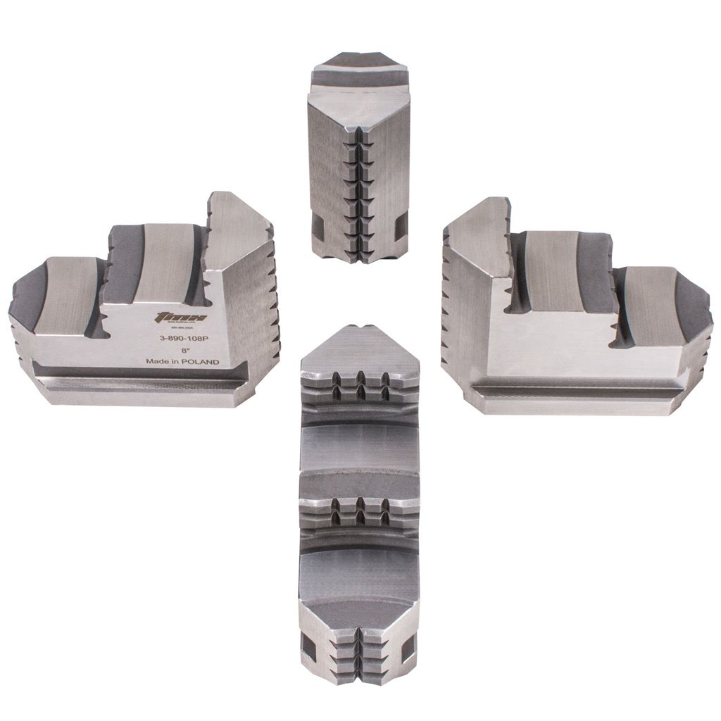 Picture of TMX American Tongue and Groove Jaw System, Hard Solid Reversible Jaws, 20 inch, for 4-Jaw Independent Chucks, 4 Piece Set, TMX TMX American Tongue and Groove Jaw System,