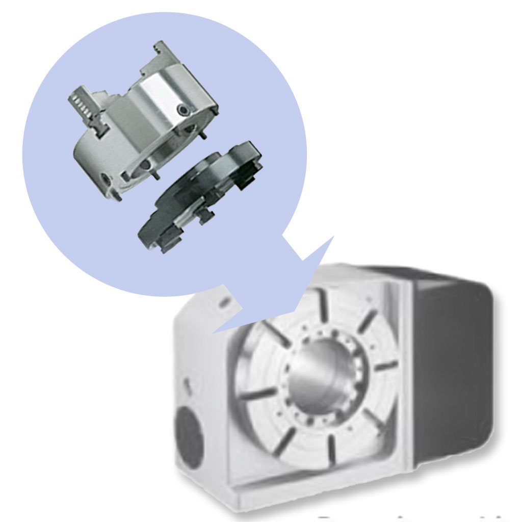 Picture of TMX 16in Set-Tru Steel Body 4-Jaw Scroll Chuck Package for Detron GXA-400H Rotary Table